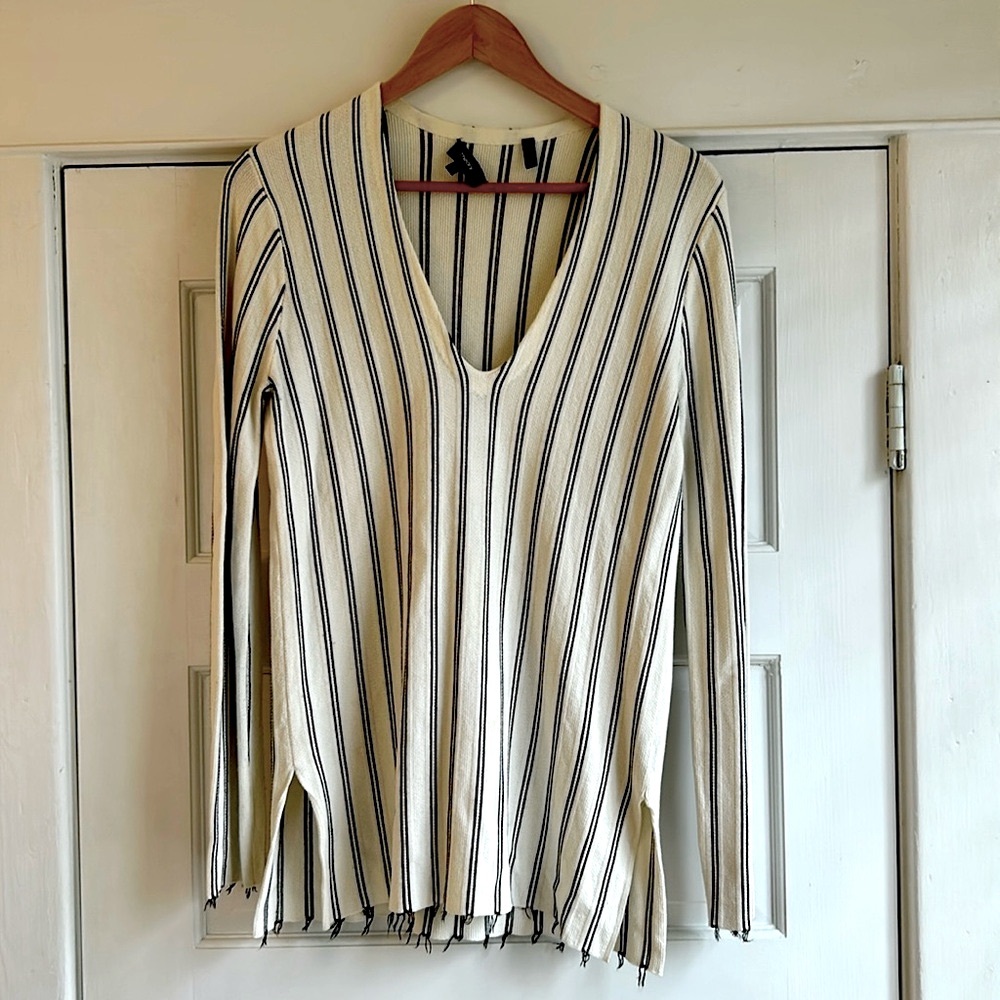 Theory Striped Knit Top